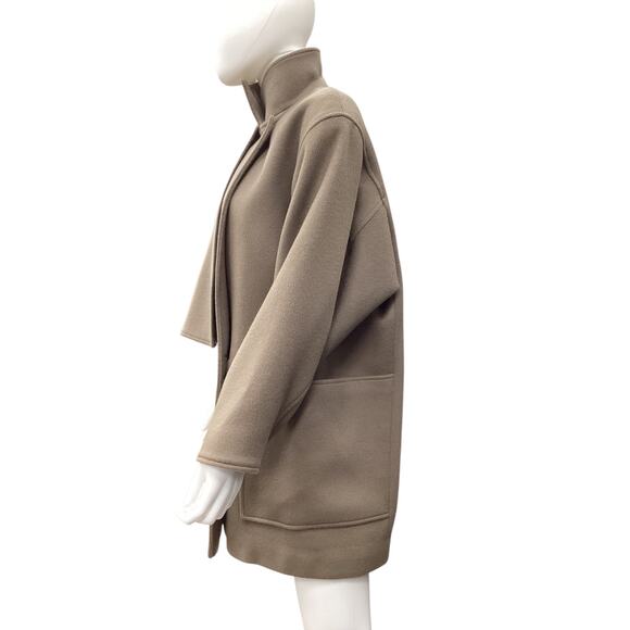Vintage Steve Women’s Coat SZ 10 Cashmere Blend Union Made Beige Clasps Pockets - Picture 4 of 7